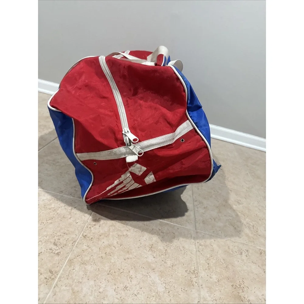 Vintage 1980's Large Cooper Hockey Gear Bag Red White & Blue Shoulder Vented